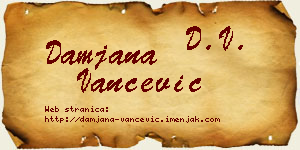 Damjana Vančević vizit kartica